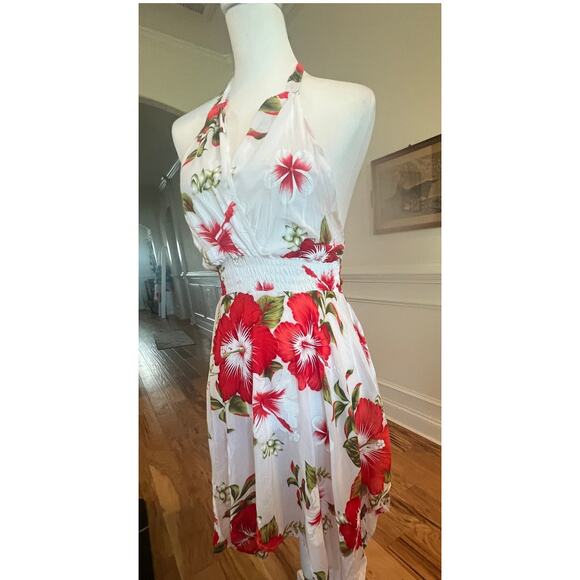 SB Fashions Halter Dress Hibiscus Design Women's One Size - Picture 2 of 8
